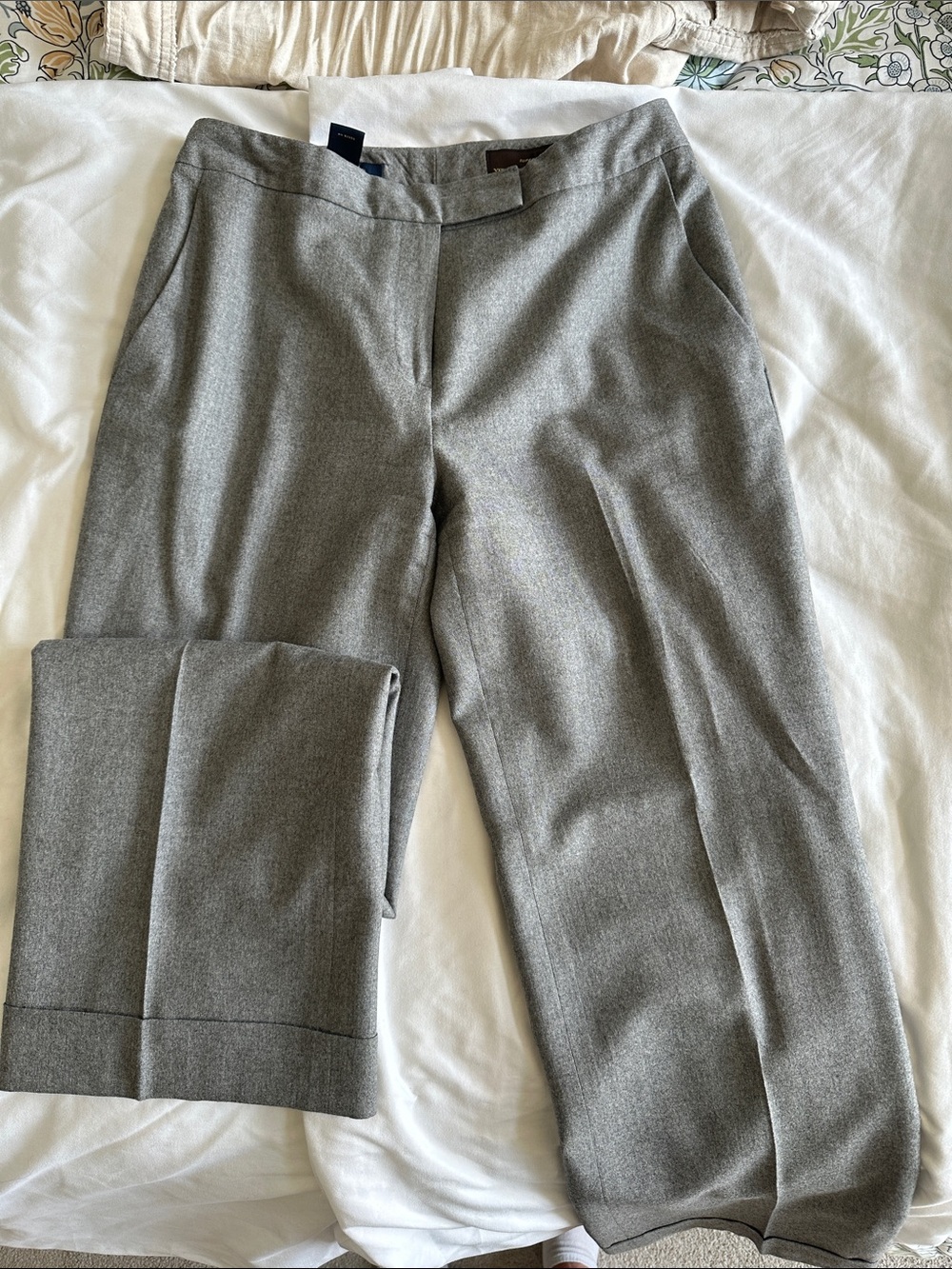 Brooks Brothers Women's Gray Wide-Leg Dress Pants